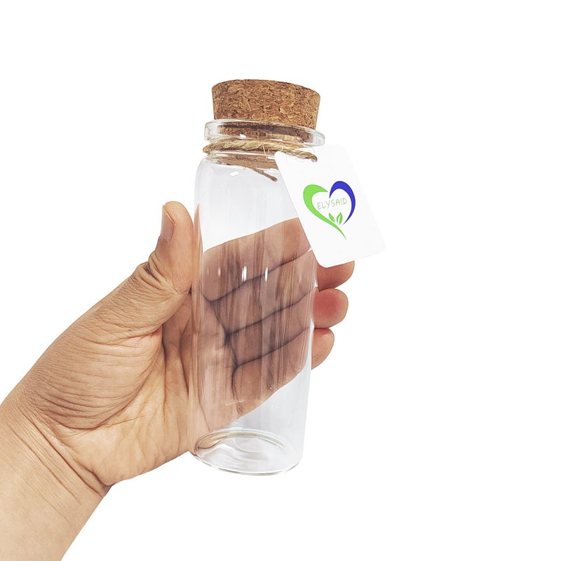 ELYSAID 4pcs of 150 ml Empty Clear Glass Bottles Vials With Cork Stopper Storage Jars 47x120mm Bottle 5.3oz - Image 3
